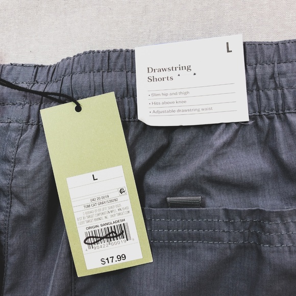 Grey Tech Drawstring Slim Fashion Short S L - Picture 6 of 8